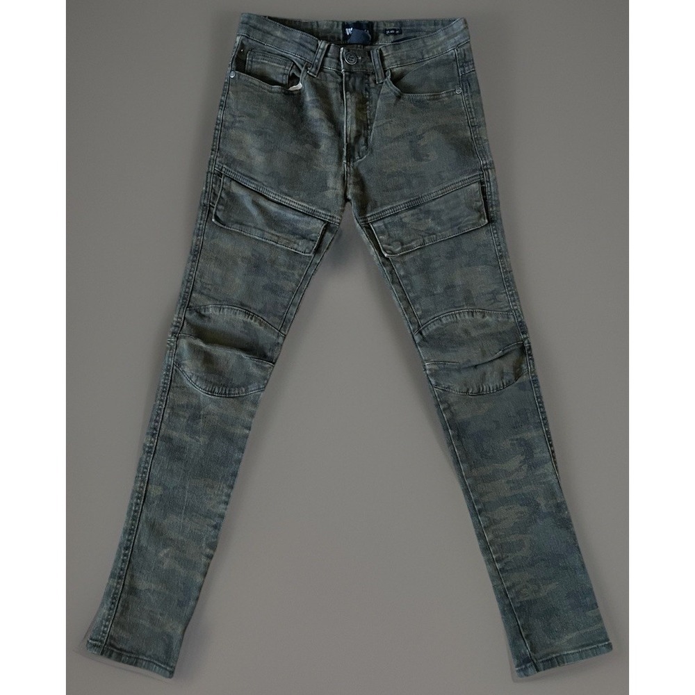 Waimea Camouflage Skinny Fit Jean Multiple Pockets Leather Brand Logo 30x32 JBHS